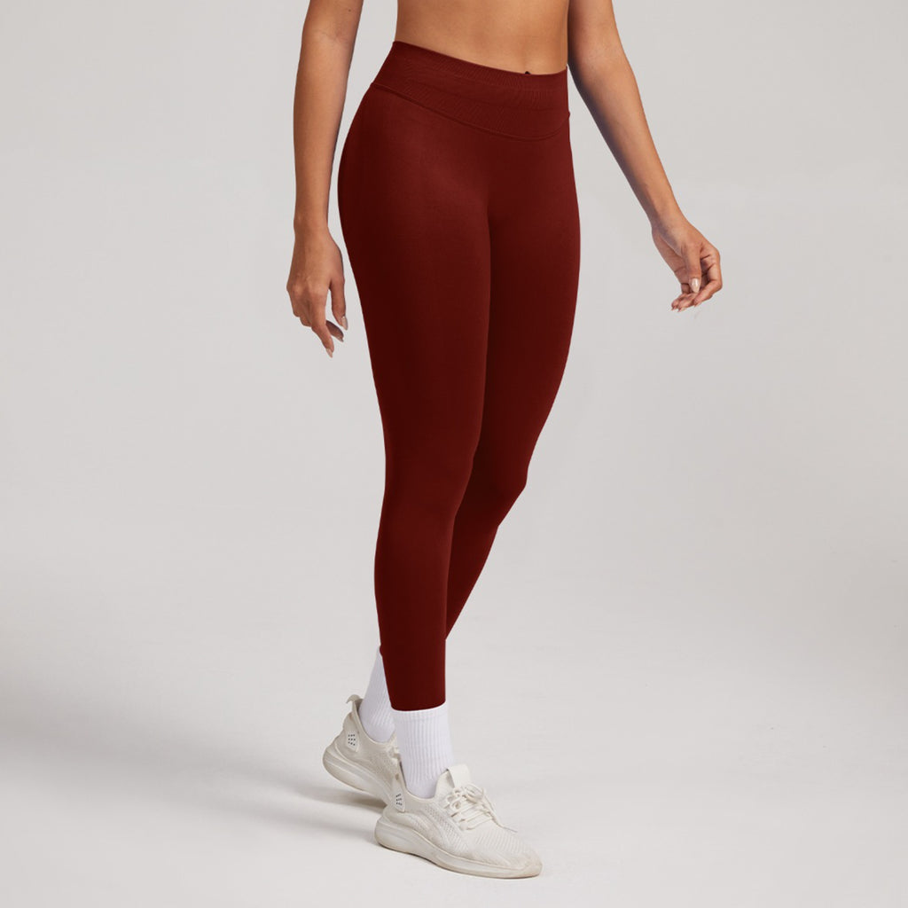 여성용 심리스 골지 피트니스 레깅스