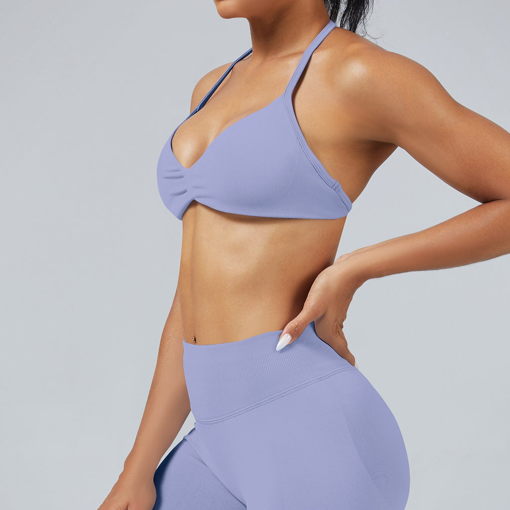 High Stretch Halter Yoga Bra Seamless Fitness Sports Top