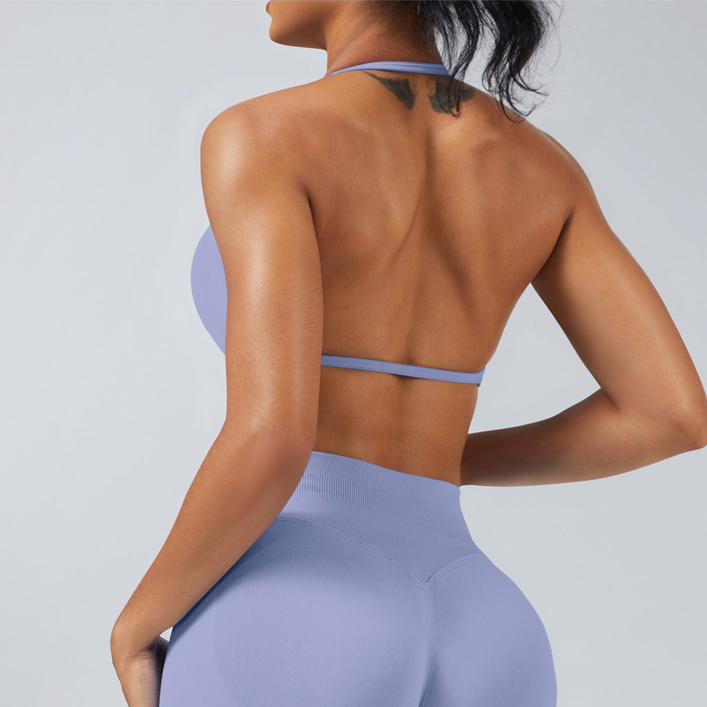High Stretch Halter Yoga Bra Seamless Fitness Sports Top