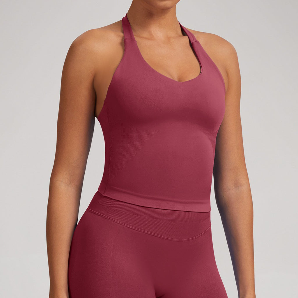 Seamless Yoga Tank Top Women Built In Bra Activewear
