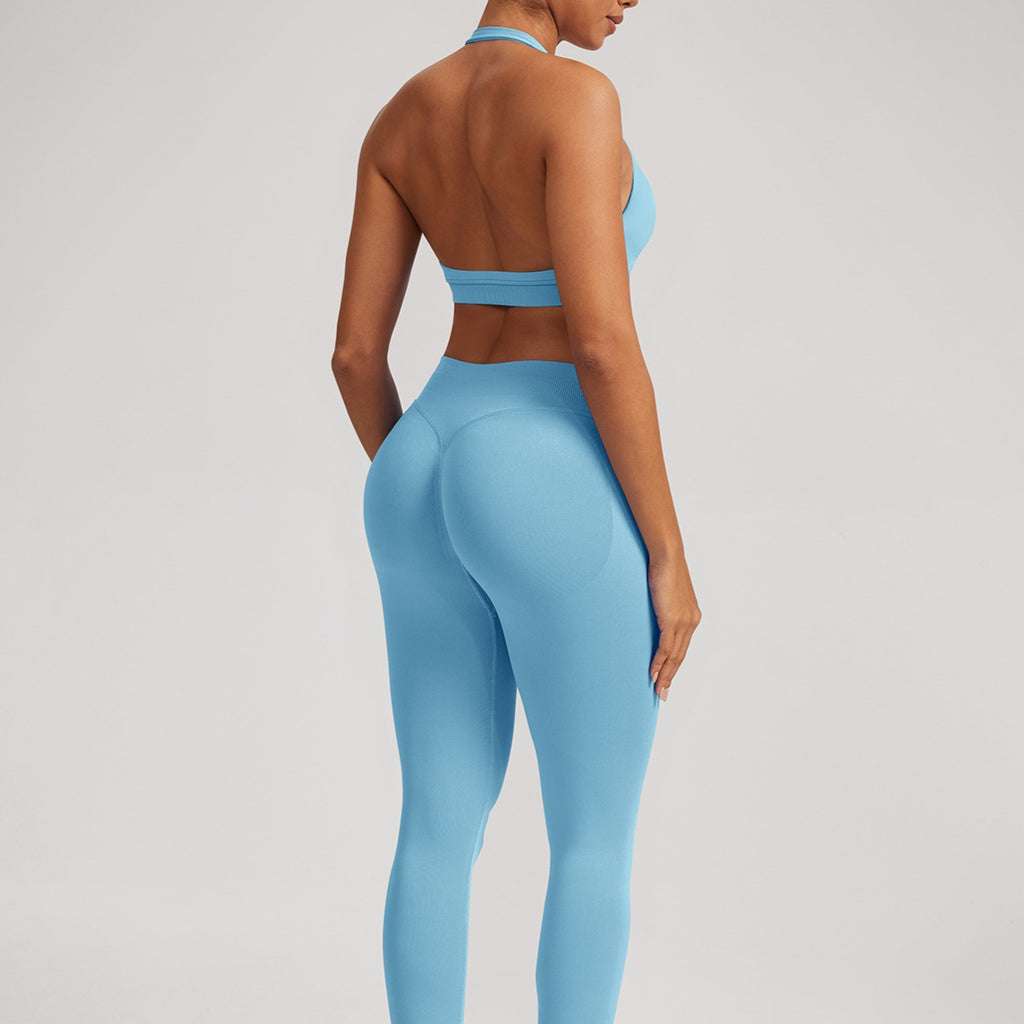 Women’s Seamless Backless Halter Sports Bra Yoga