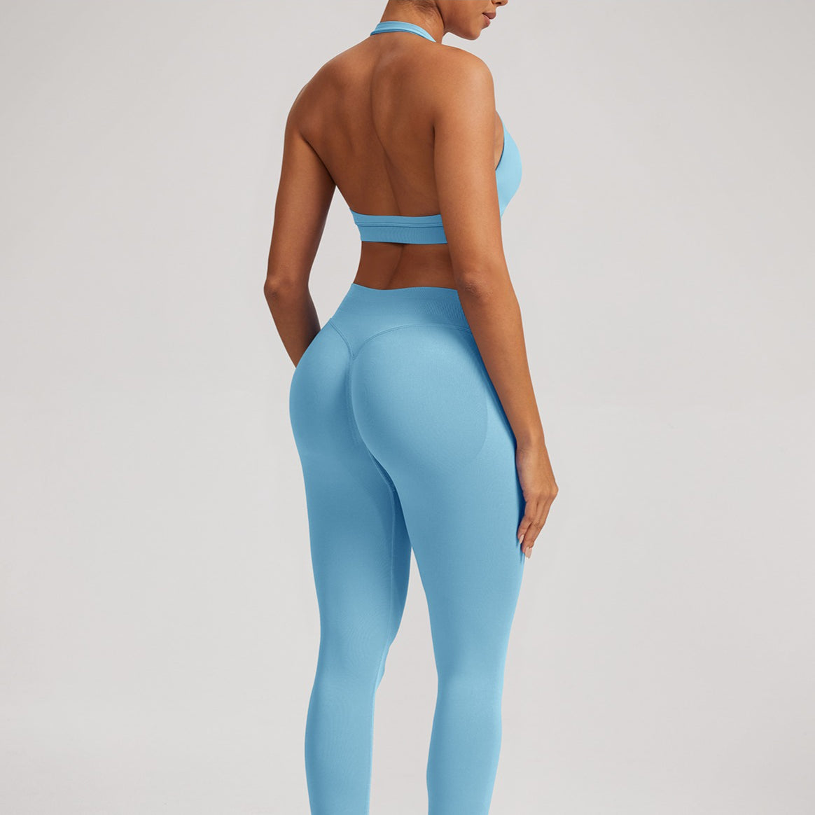 Women’s Seamless Backless Halter Sports Bra Yoga