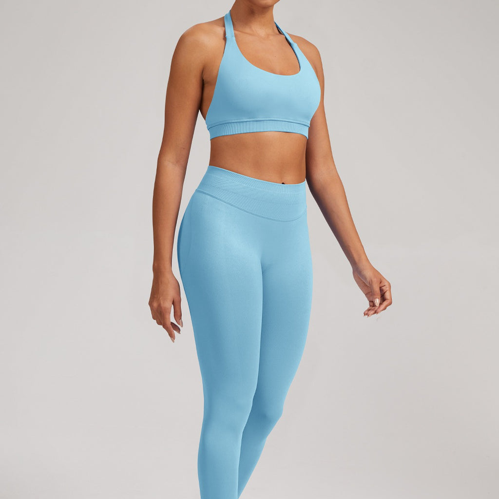 Women’s Seamless Backless Halter Sports Bra Yoga