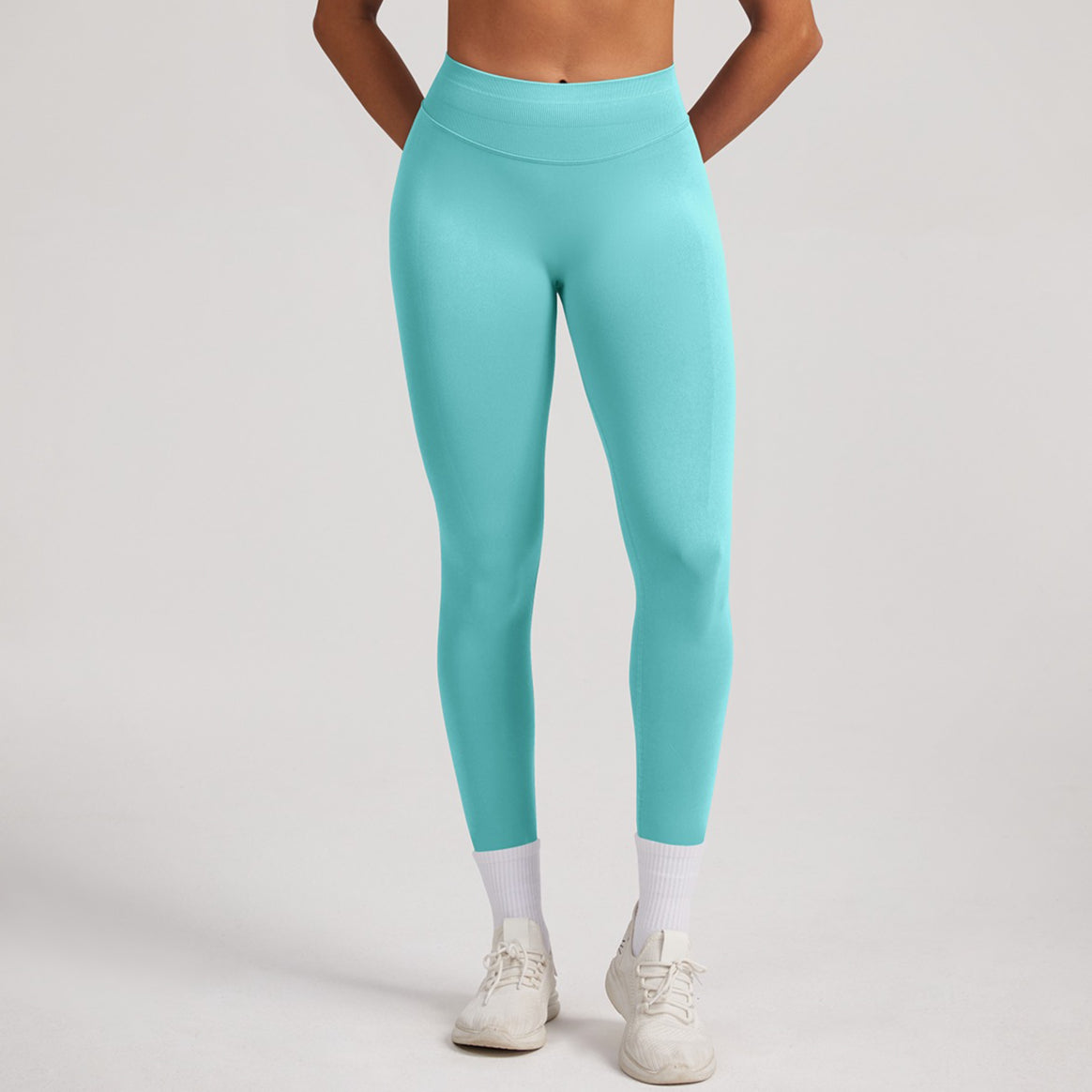 Quick-Dry Seamless Yoga Pants with Ribbed Design