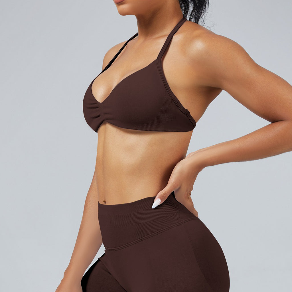 High Stretch Seamless Yoga Bra Backless Sports Top