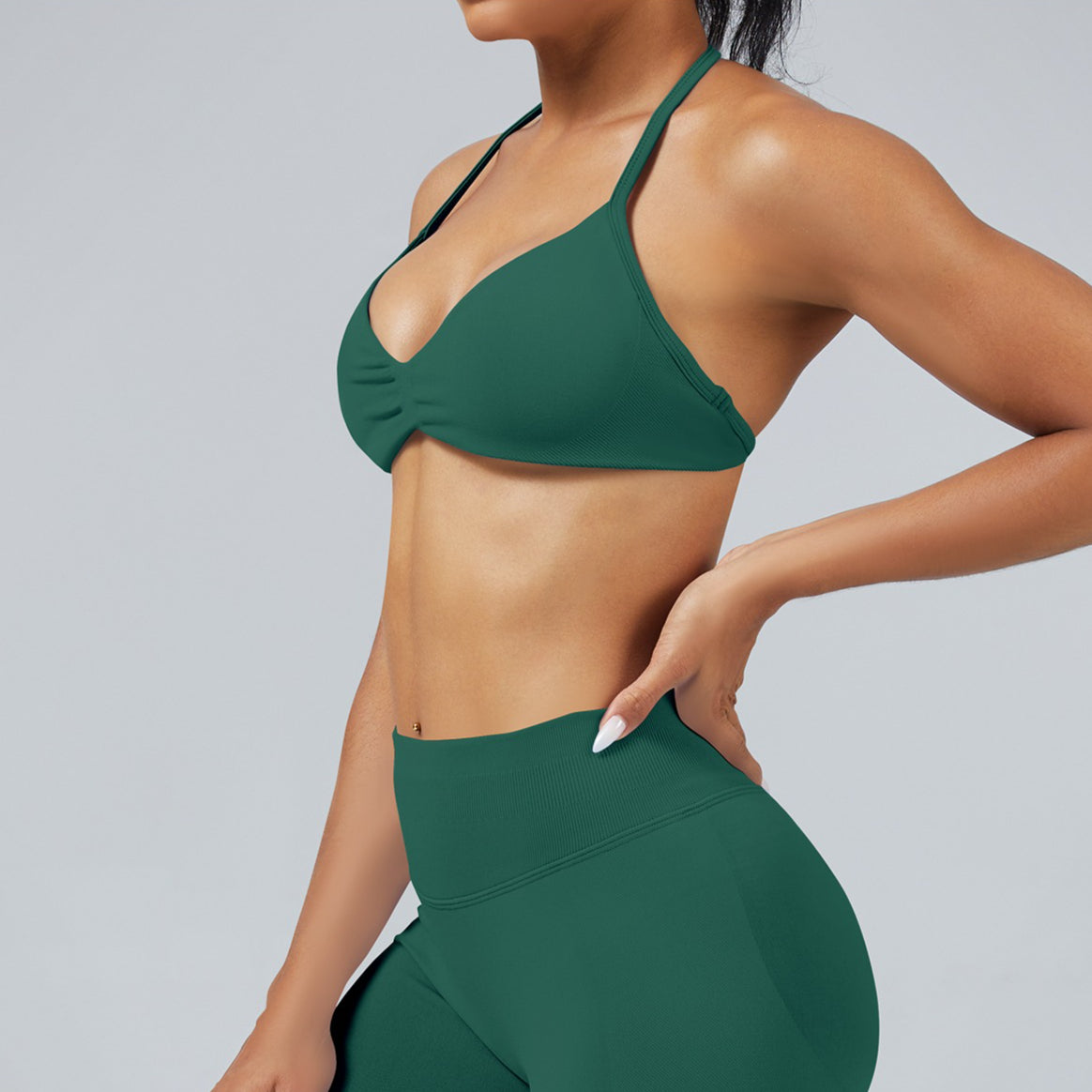 Matte Seamless Halter Sports Bra Comfortable Yoga Wear