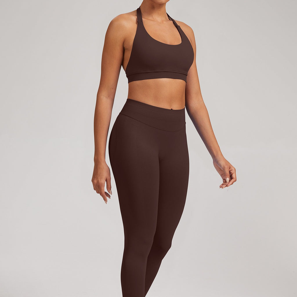 Seamless Yoga Sports Bra for Women Halter Backless