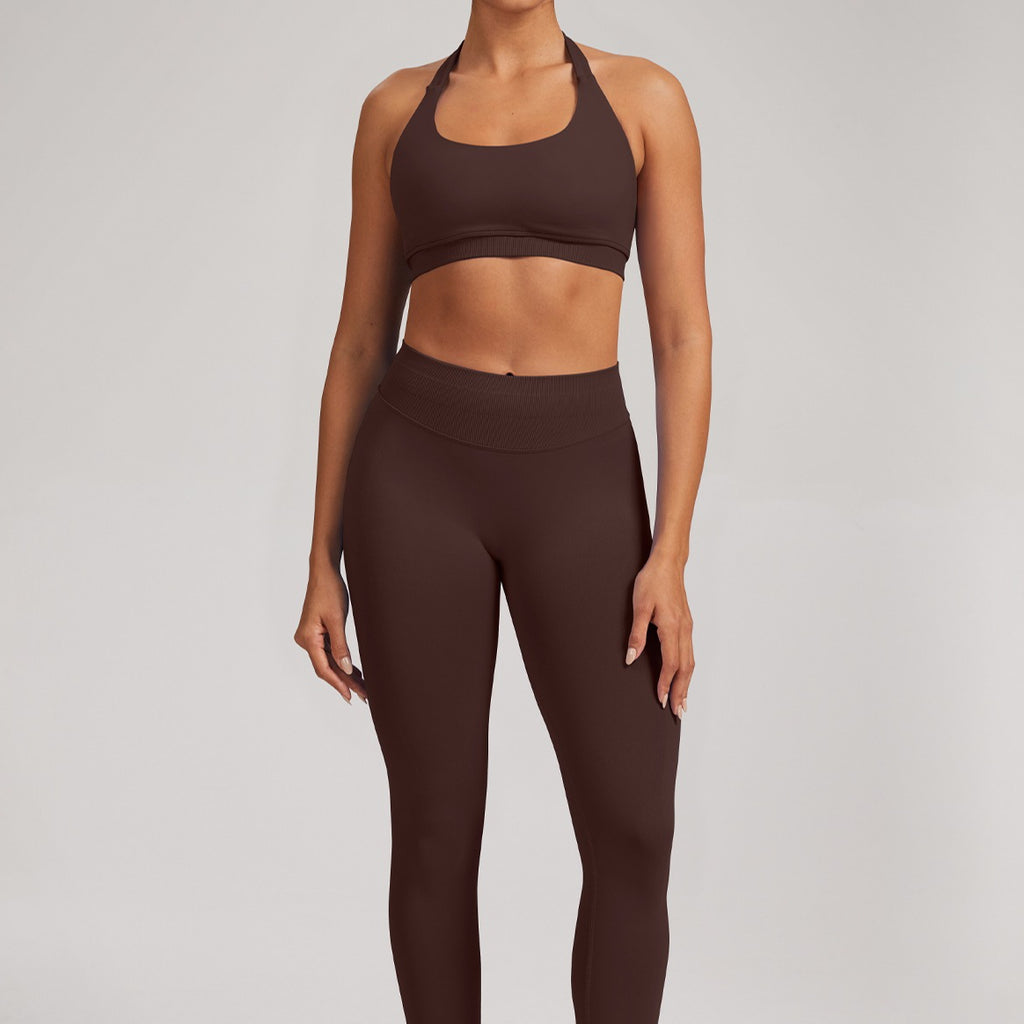 Seamless Yoga Sports Bra for Women Halter Backless