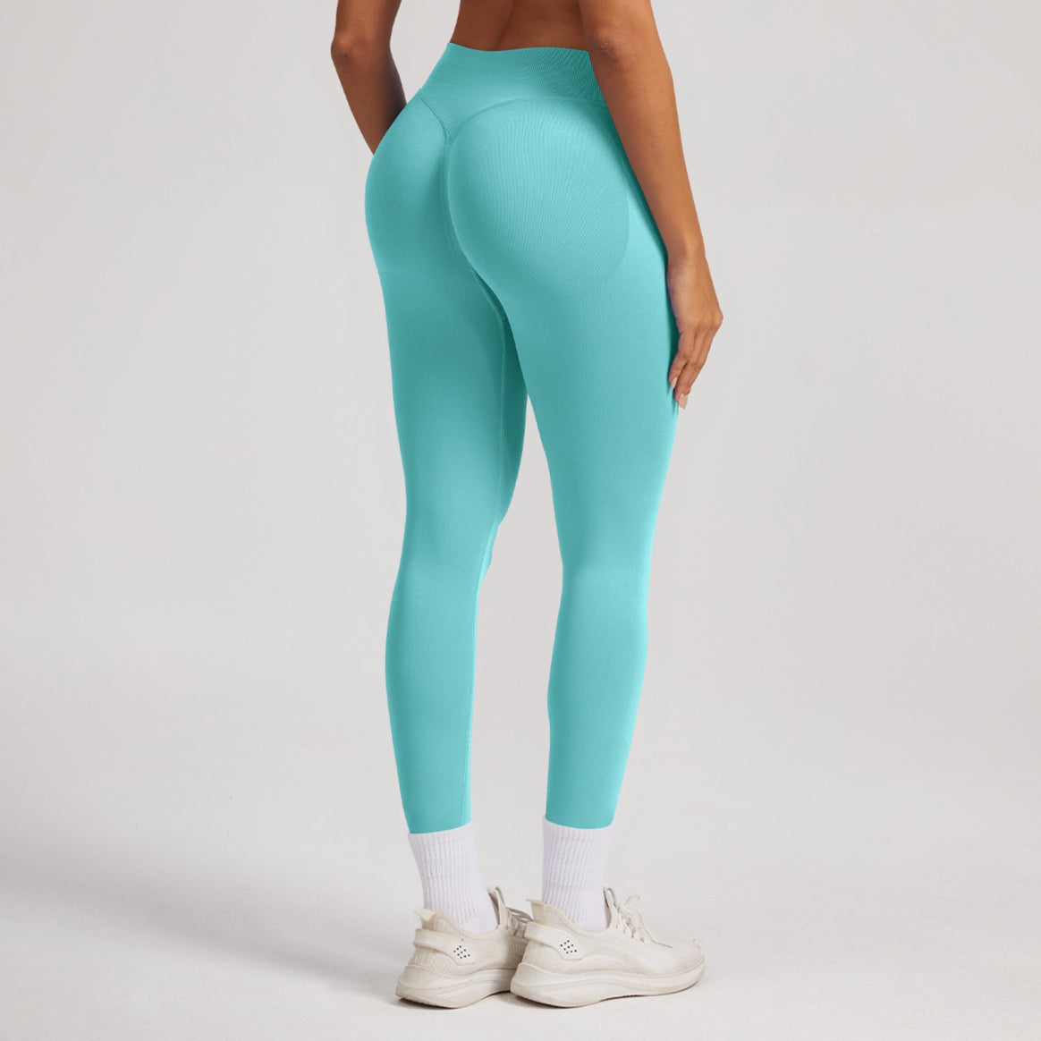 Quick-Dry Seamless Yoga Pants with Ribbed Design