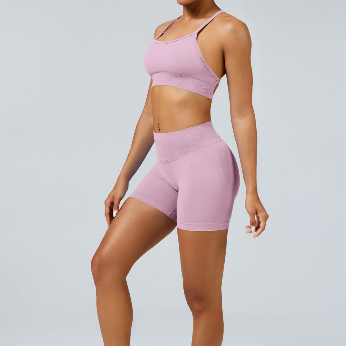 High Impact Cross Back Gym Bra Seamless Fitness Activewear