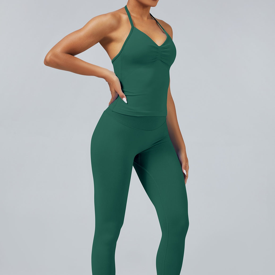 Slim Fit Seamless Halter Back Yoga Tank with Padding