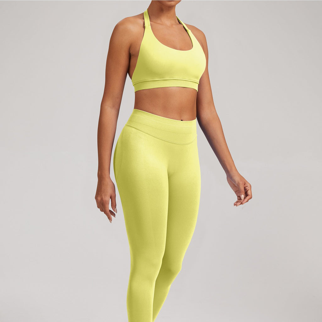 Seamless Halter Sports Bra Women Backless Yoga Top