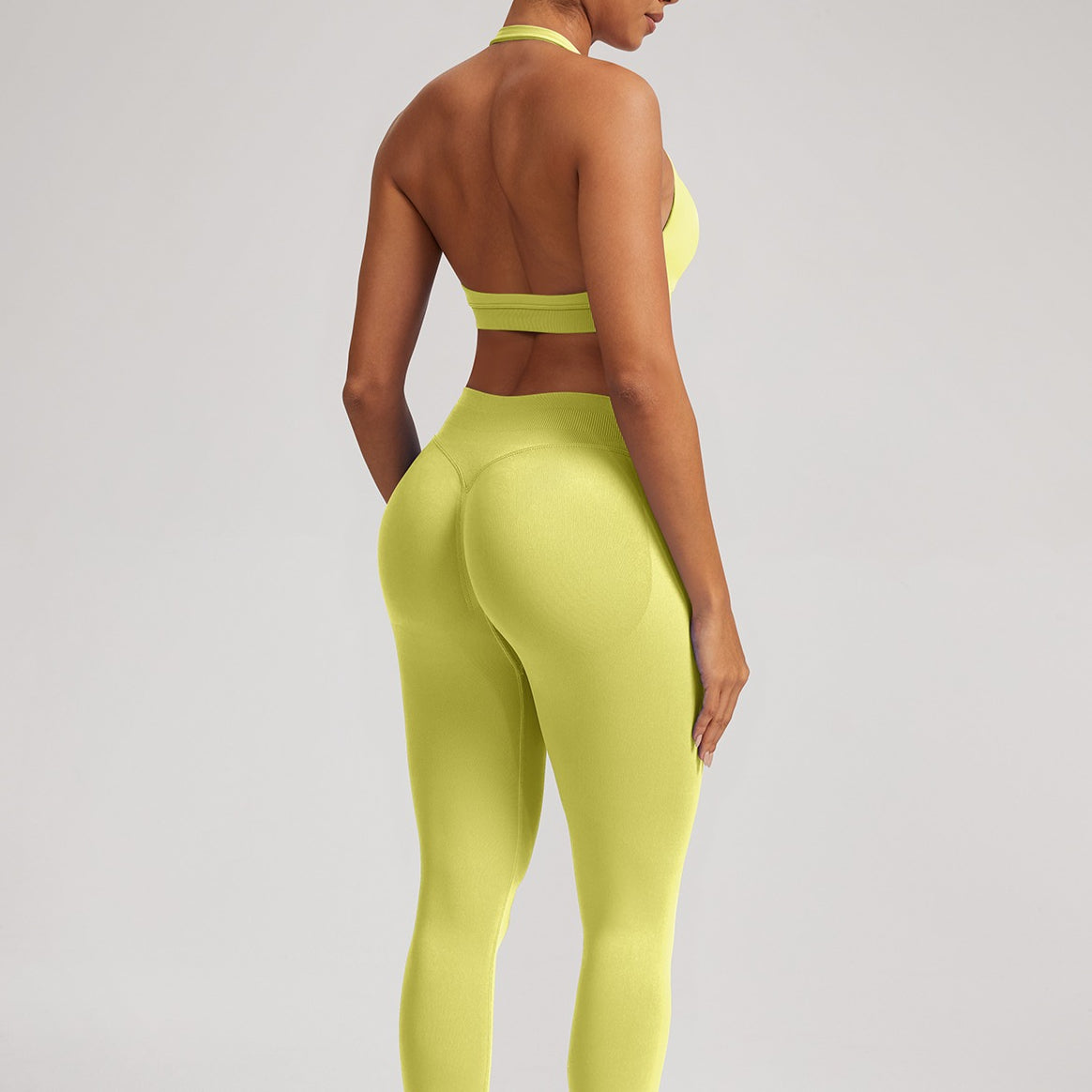 Seamless Halter Sports Bra Women Backless Yoga Top