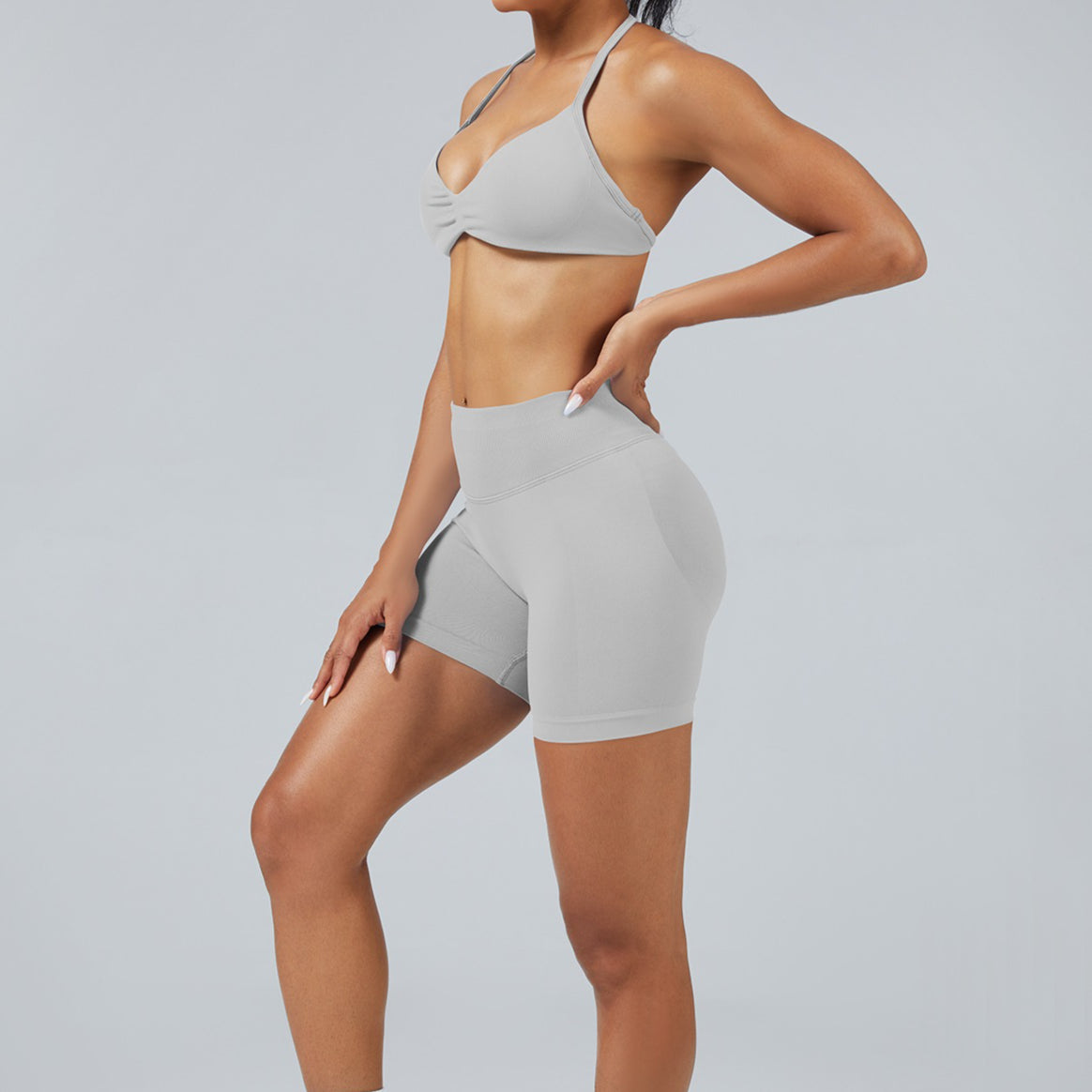 Seamless Halter Yoga Sports Bra Stretchy Backless Top Women