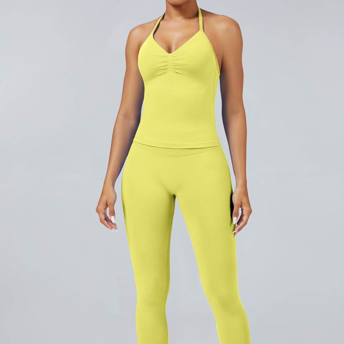 Slim Fit Seamless Halter Back Yoga Tank with Padding