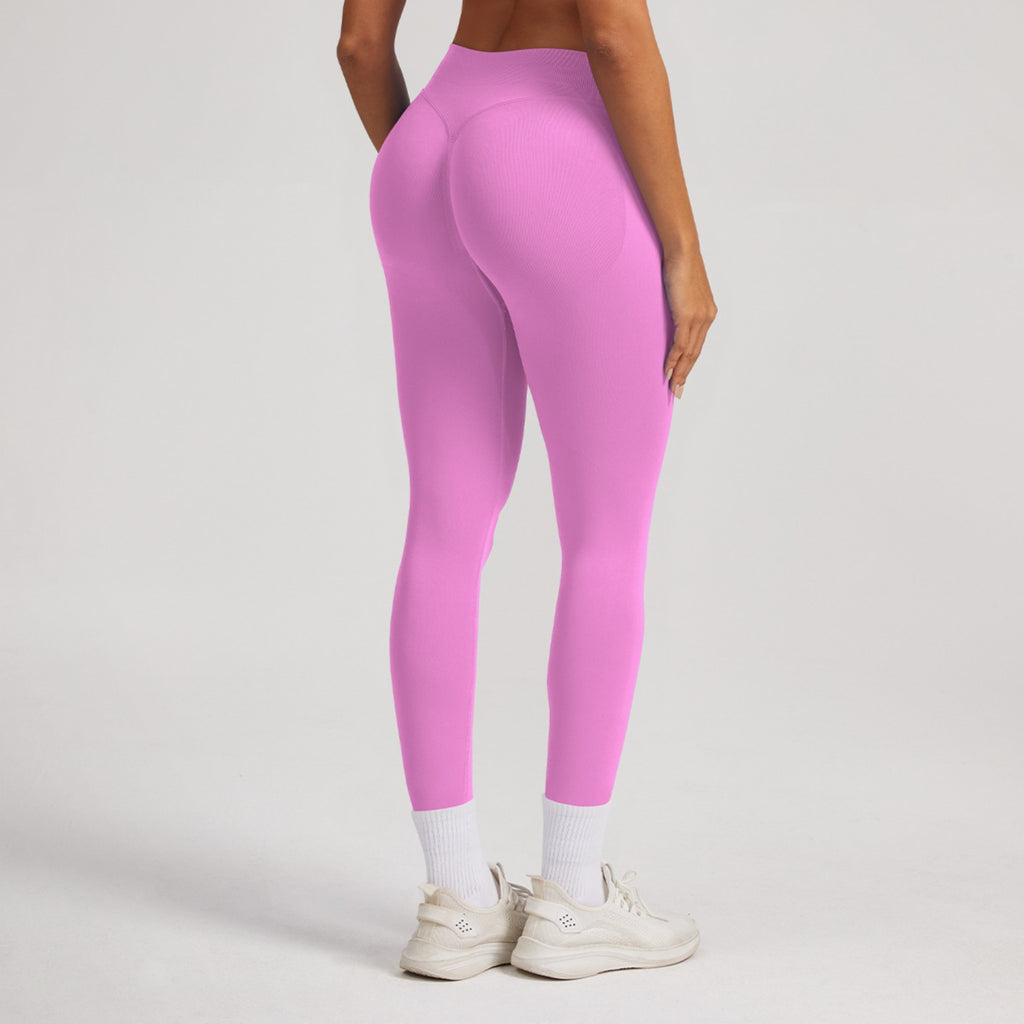 Women Matte Ribbed Seamless Running Yoga Leggings