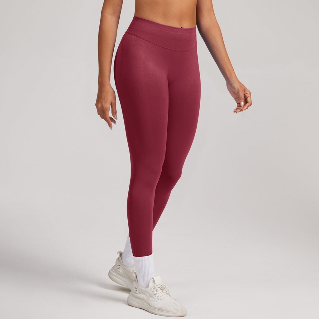 Matte Ribbed Yoga Leggings High Stretch Seamless