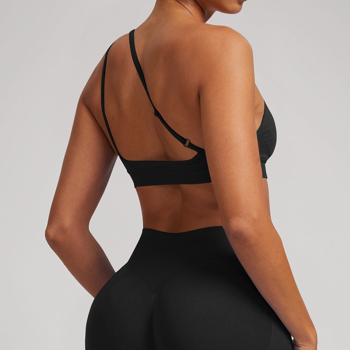 Ladies One Shoulder Backless Sports Bra High Impact Activewear