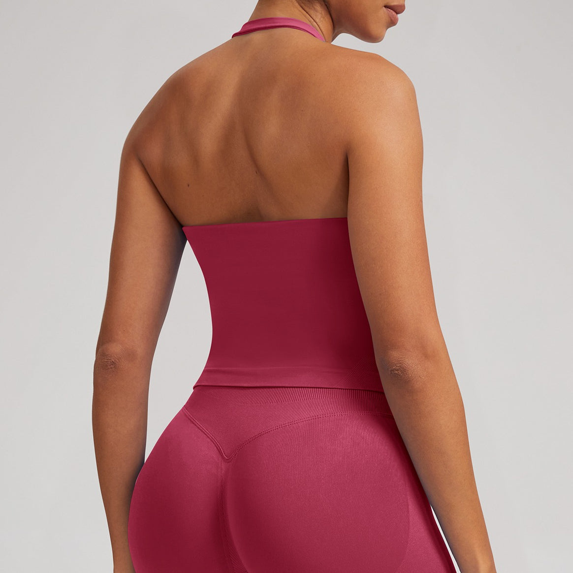 Women’s Seamless Yoga Tank with Built In Bra Gym Top