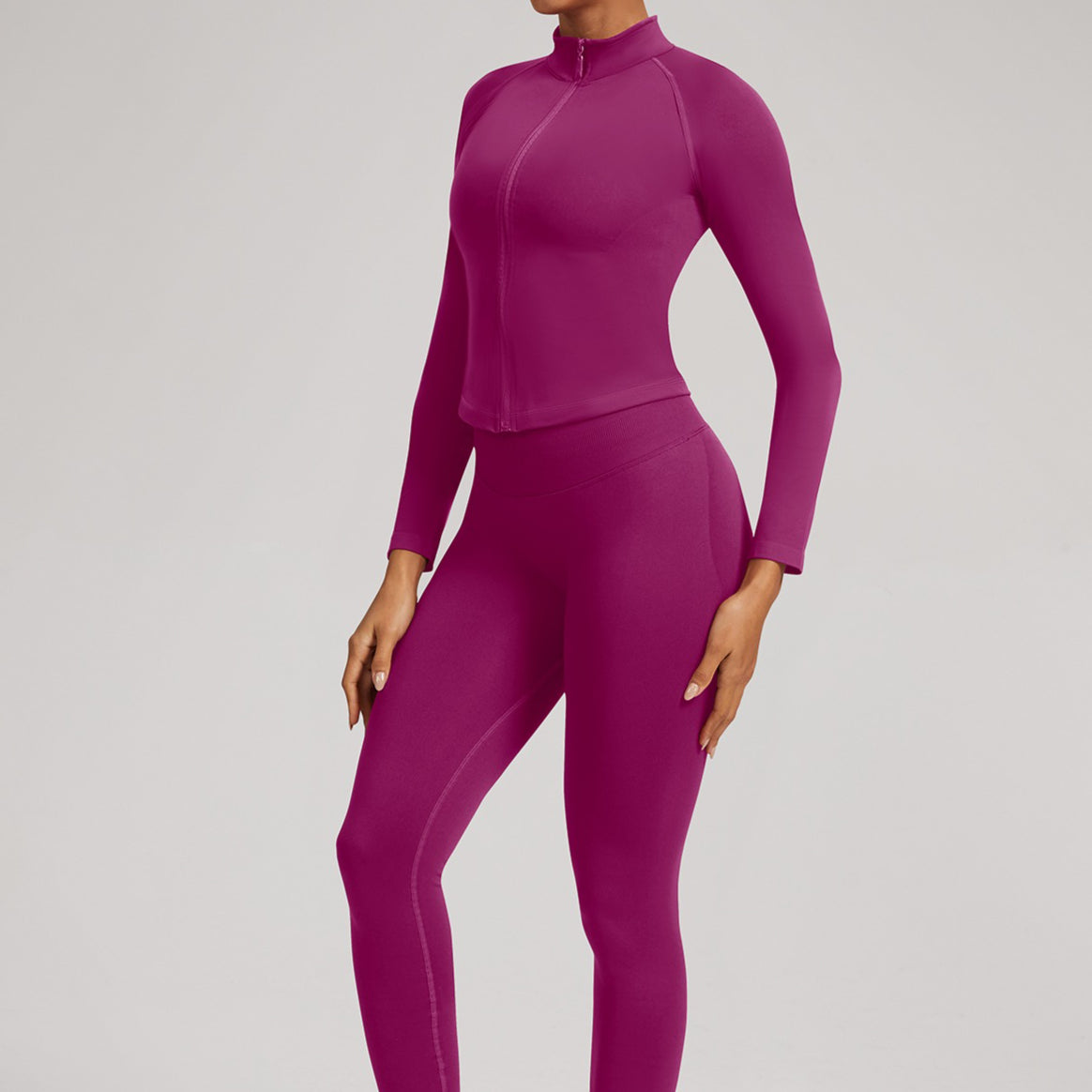 Women’s Seamless Zip Front Yoga Jacket Gym Workout Top