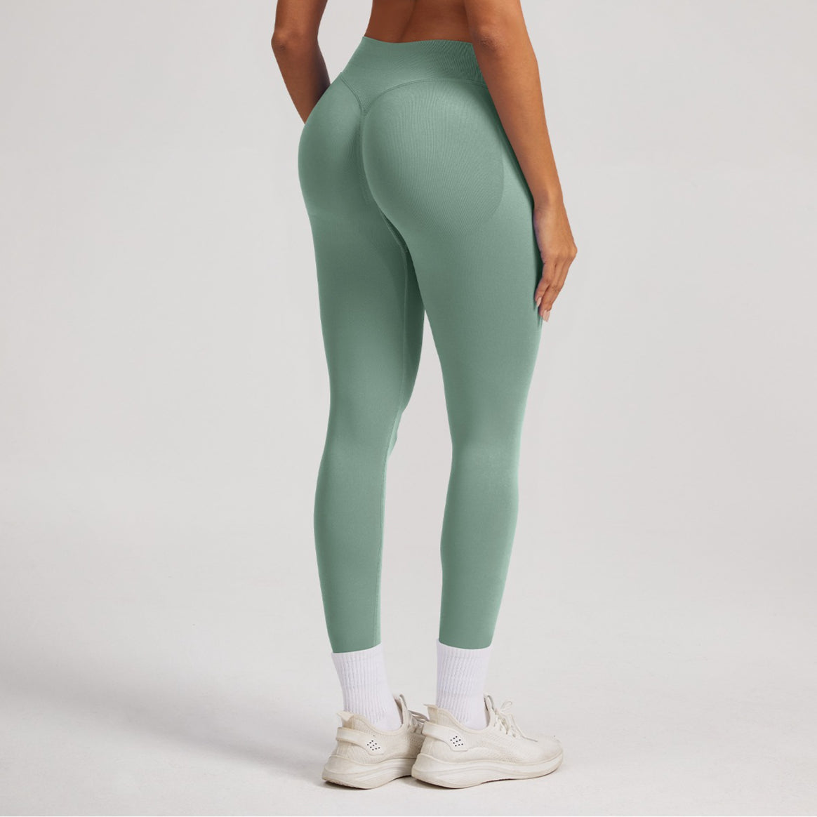 Women Seamless Ribbed Fitness Yoga Leggings