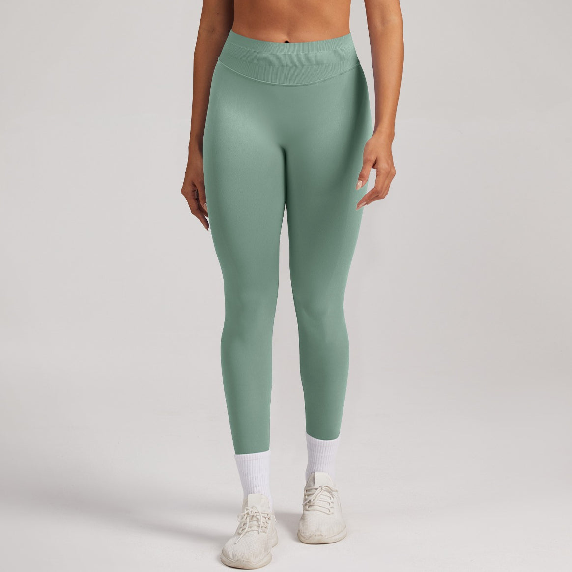 Women Seamless Ribbed Fitness Yoga Leggings