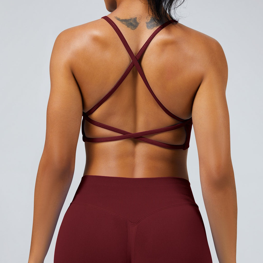Women’s Breathable Backless Workout Bra for Gym Yoga