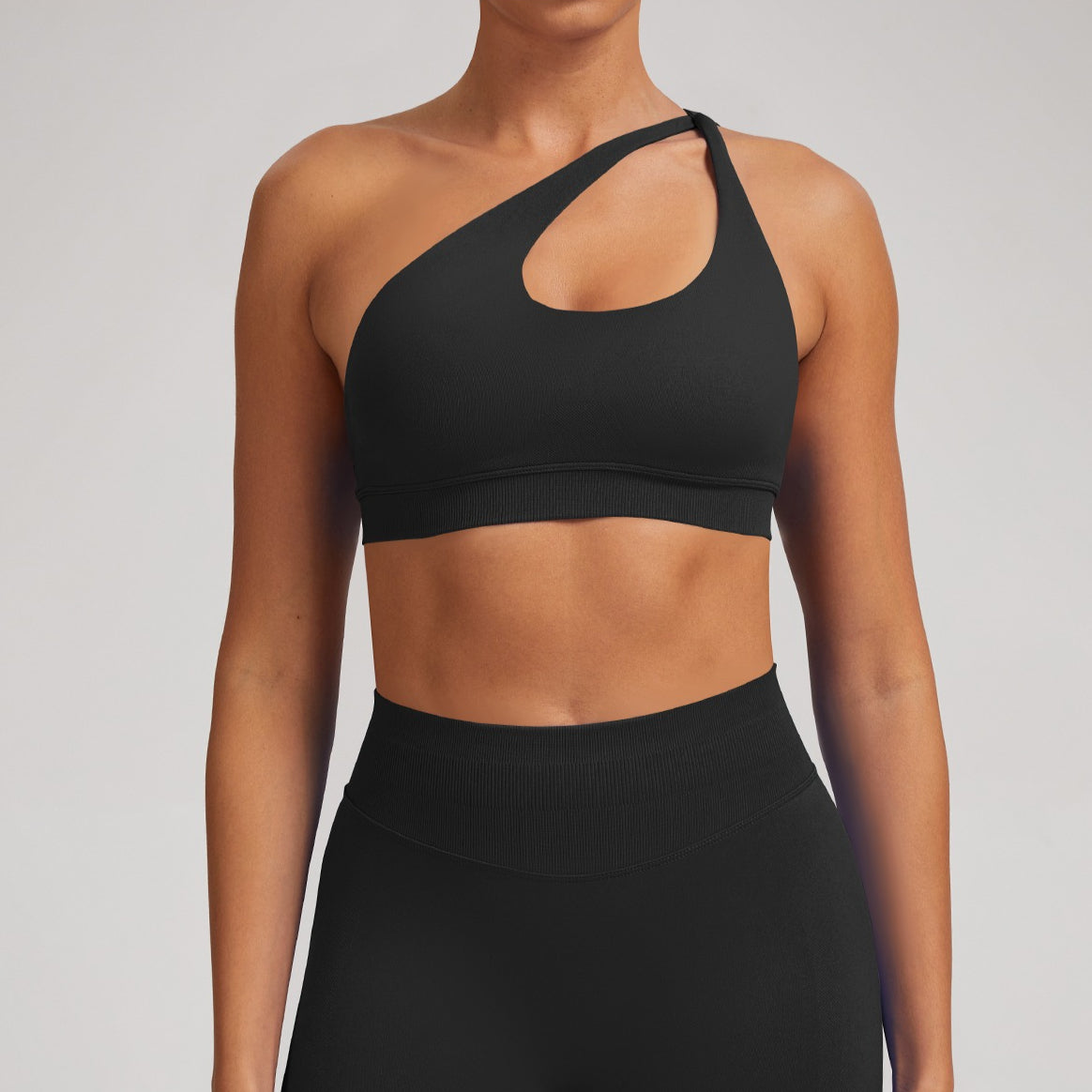 Ladies One Shoulder Backless Sports Bra High Impact Activewear