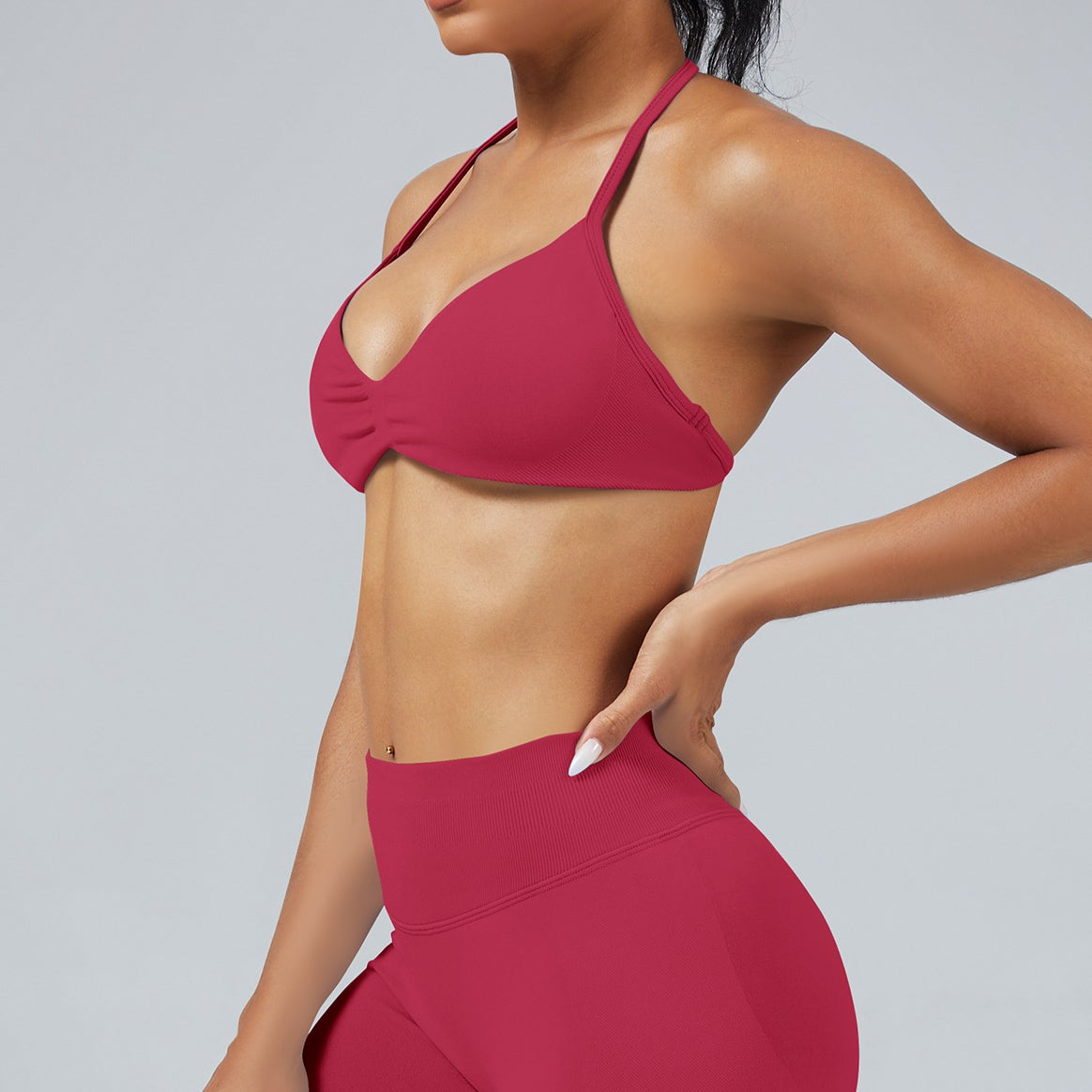 High Stretch Seamless Halter Sports Bra for Women