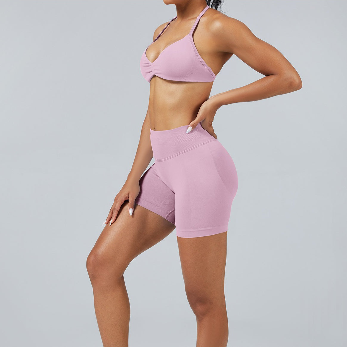 Matte Seamless Halter Back Yoga Sports Bra Women